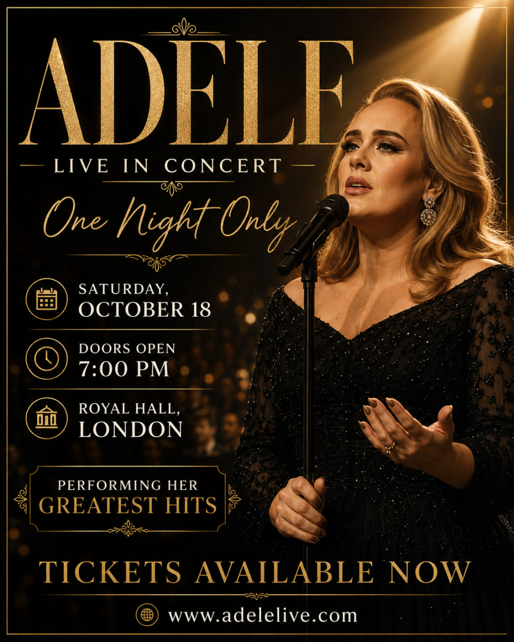 Adele performing live in concert